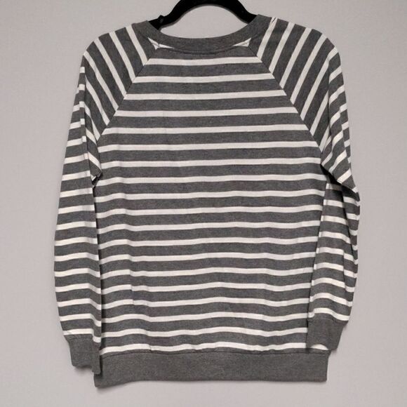 Forever 21 Gray and White Striped Crewneck - Picture 3 of 4